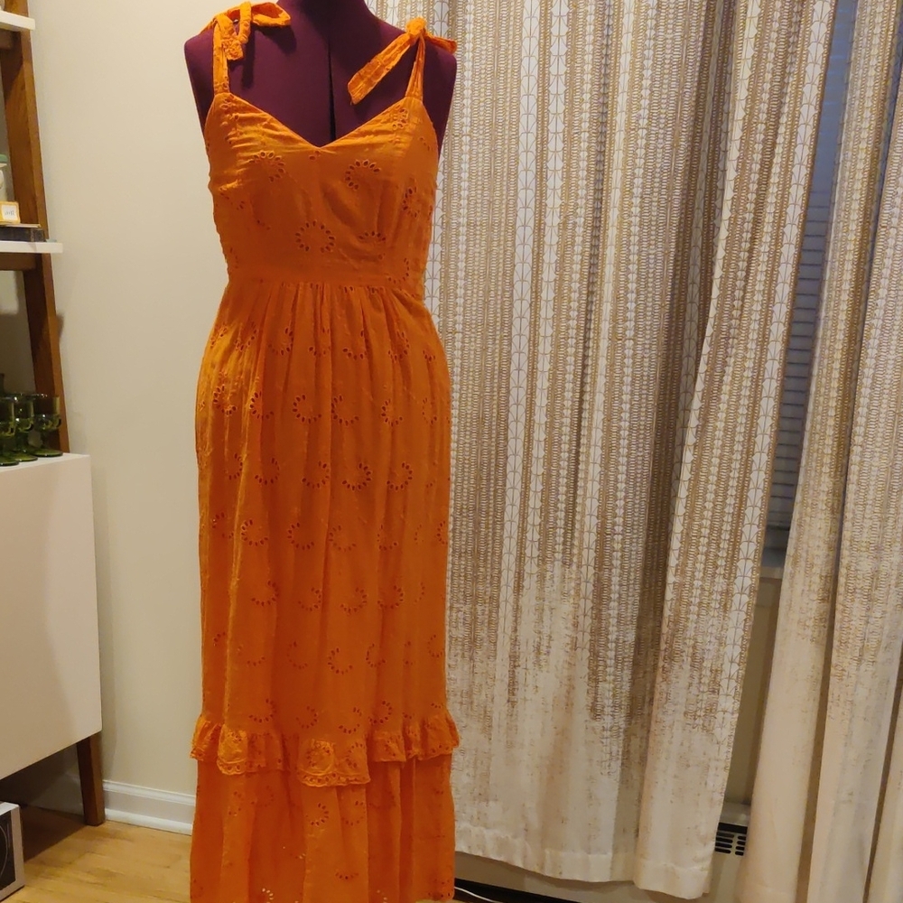Cotton Orange Maxi Dress
